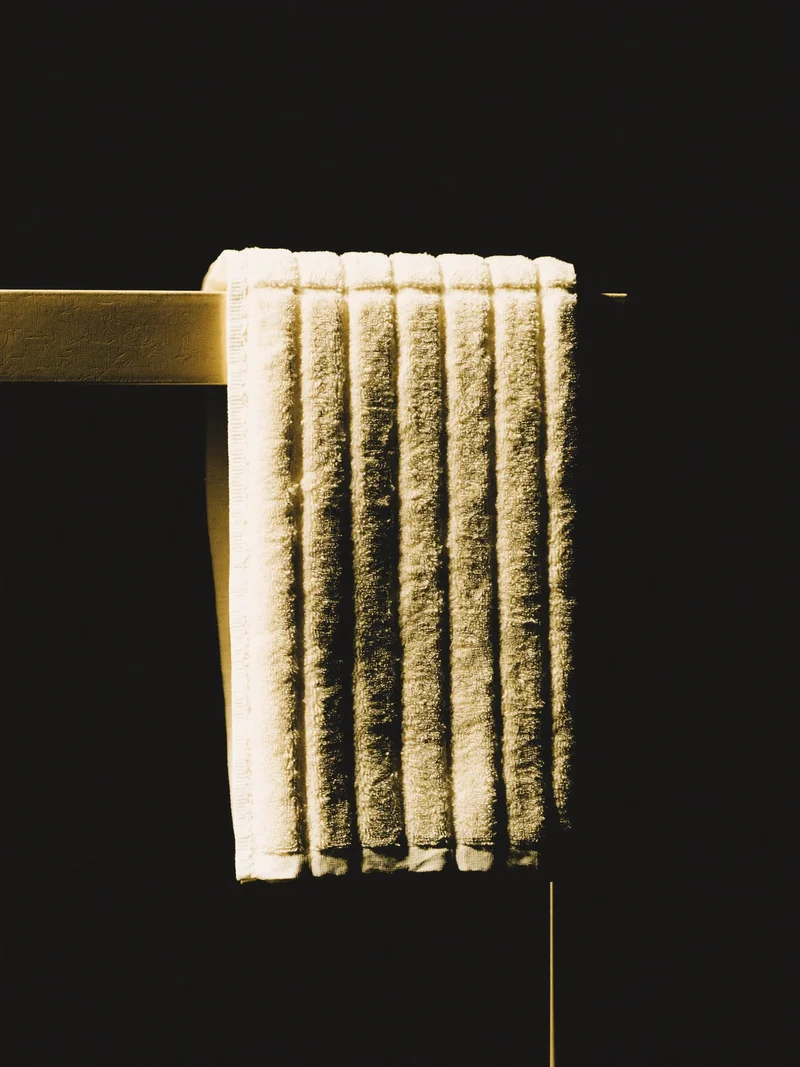 Illustration conceptuelle d'un textile de bain en coton côtelé.